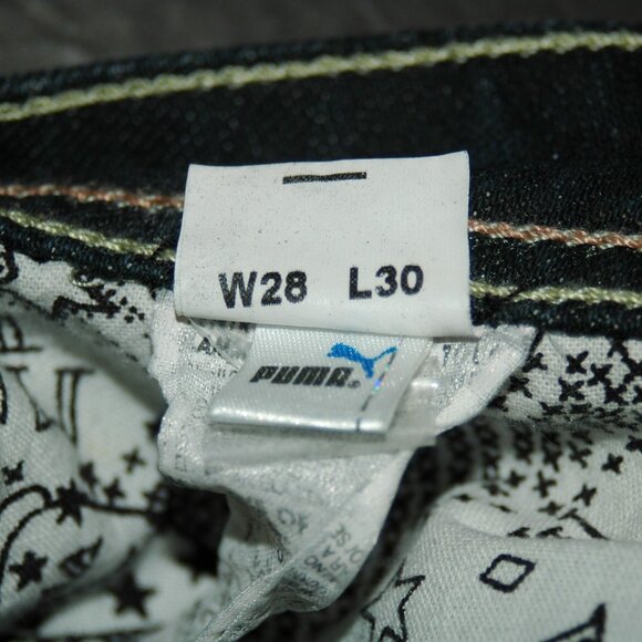 Evisu Puma Jeans Ladies 28 x 30 Dark Denim Straight - Picture 14 of 15
